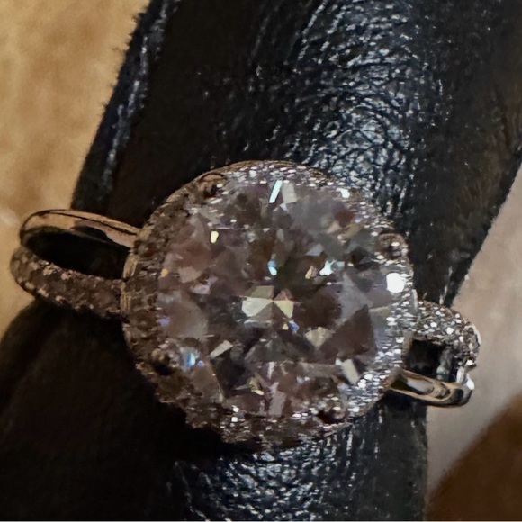 Moissanite Jewelry - Dazzling Moissanite Halo Ring
